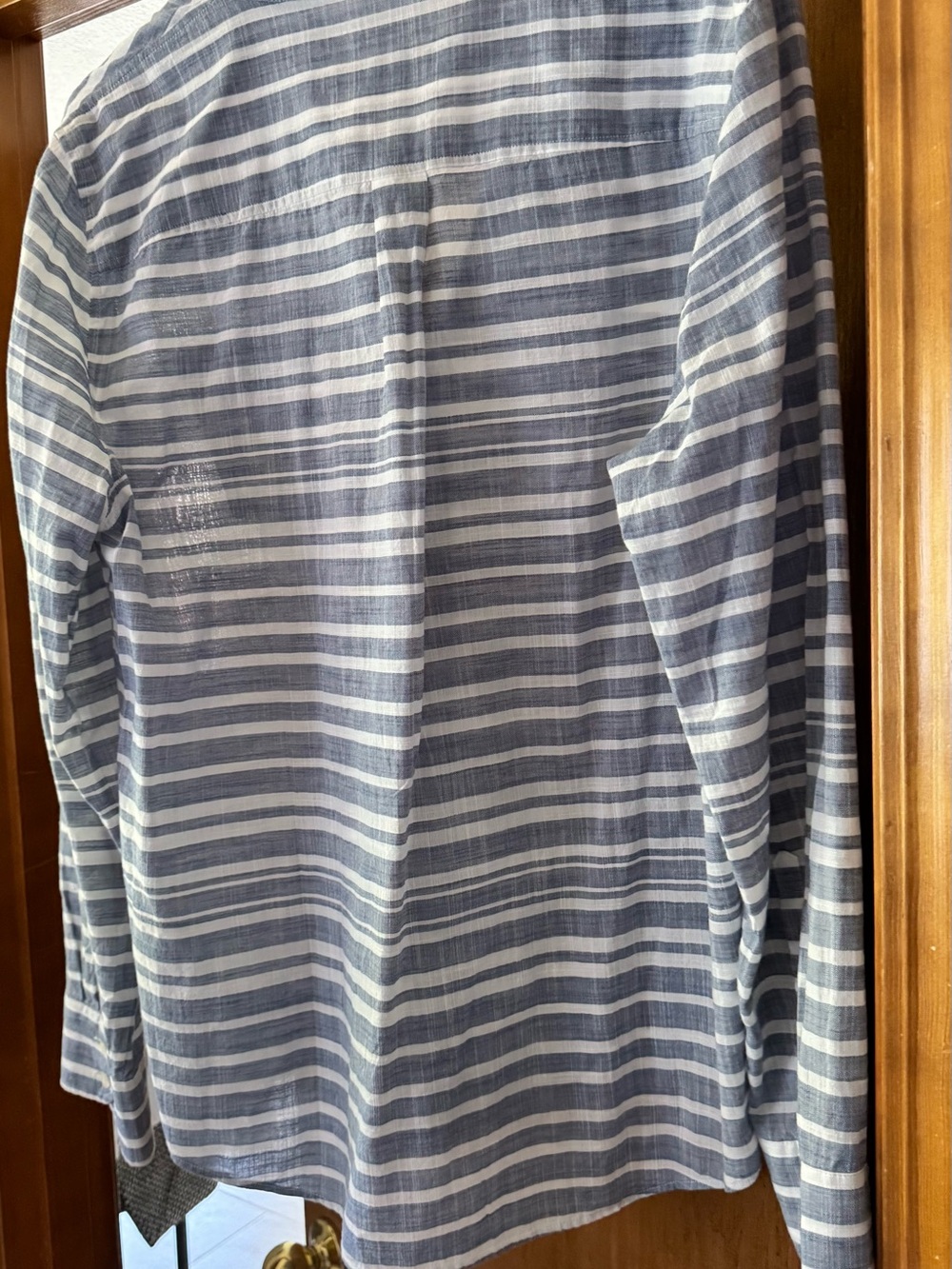 J. Crew Women’s Blue and White Striped Button-Down Shirt - Picture 3 of 3